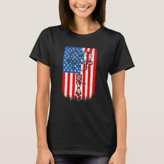 米国国旗HVAC技術愛国的HVAC技術 Tシャツ