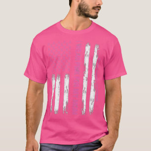 米国国旗I衣服ピンク母の乳がん Tシャツ