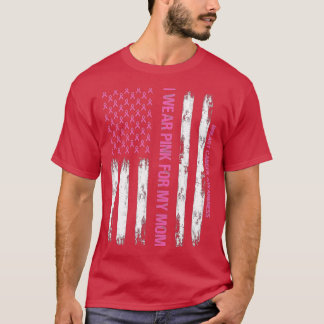 米国国旗I衣服ピンク母の乳がん Tシャツ