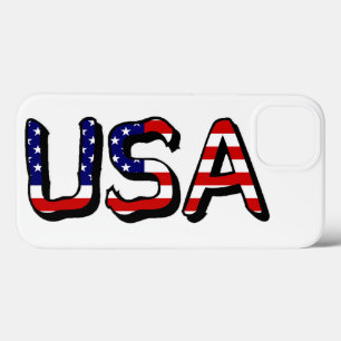 米国国旗iphcnに重ねて表示 iPhone 13ケース