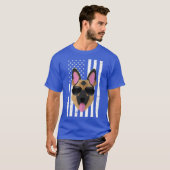 米国国旗K9ギフト警察犬ドイツ羊飼い Tシャツ (正面フル)