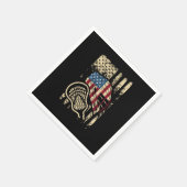 米国国旗Lax愛国的なアメリカラクロス選手 スタンダードカクテルナプキン (角)