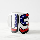 米国国旗mugcntに覆われた米国 コーヒーマグカップ (正面左)