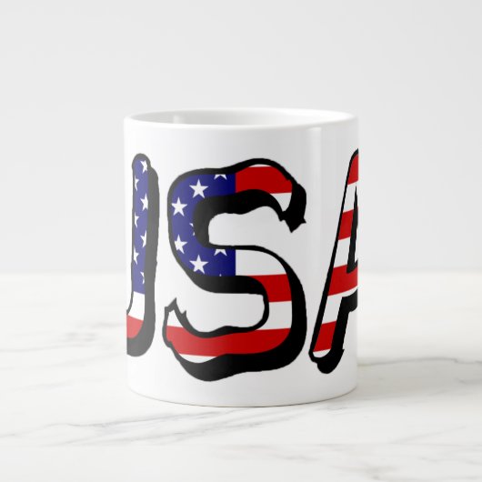 米国国旗mugcntに覆われた米国 ジャンボコーヒーマグカップ (正面)