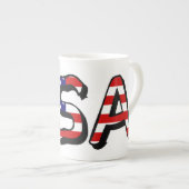 米国国旗mugcntに覆われた米国 ボーンチャイナマグカップ (正面右)