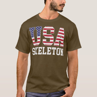 米国国旗Musher American USA Skeleton Tシャツ