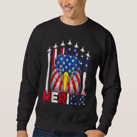 米国国旗Patriotic 4 Of 7月Bald Ea スウェットシャツ (正面)