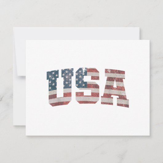 米国国旗Patriotic 4th of 7月アメリカ セーブザデート (正面)