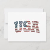 米国国旗Patriotic 4th of 7月アメリカ セーブザデート (裏面)