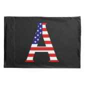 米国国旗pccntにオーバーレイされたモノグラム 枕カバー (裏面)