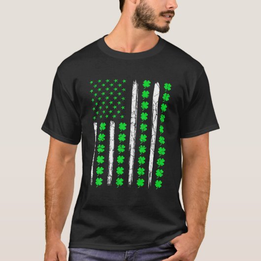 米国国旗St patricks dayレトロヴィンテージアイルランド Tシャツ (正面)