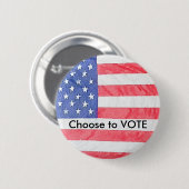 米国国旗USAの「投票を選択」ボタン 缶バッジ (正面&裏面)