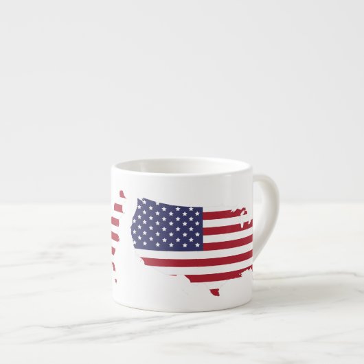 米国国旗USAアメリカ合衆国のシェイプ エスプレッソカップ (正面右)