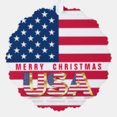 米国国旗USAメリークリスマスオーナメントカード オーナメントカード (裏面)