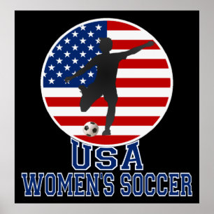 米国国旗USA女子サッカーのポスター(大) ポスター
