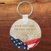 米国国旗USA愛国的なヴィンテージフローラレース キーホルダー (正面)