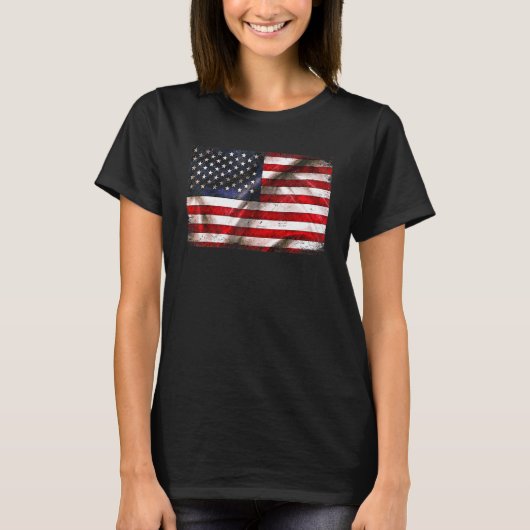 米国国旗Usa米国人男性女性向け愛国心 Tシャツ (正面)