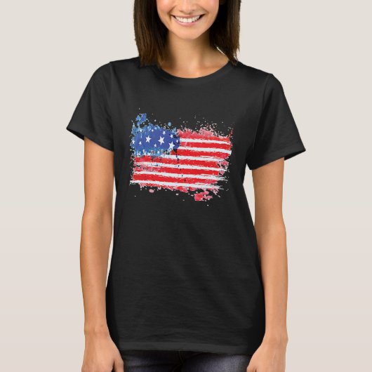 米国国旗USA米国市民のための愛国的退役軍人 Tシャツ (正面)