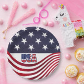 米国国旗USA 7月4日の独立記念日 ペーパープレート (パーティー)
