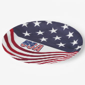 米国国旗USA 7月4日の独立記念日 ペーパープレート (アングル)