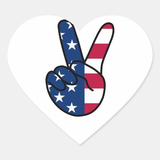 米国国旗Vの記号 ハートシール (正面)