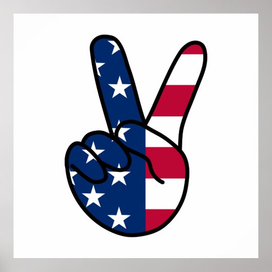 米国国旗Vの記号 ポスター (正面)