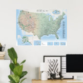 米国国立公園の地図ポスター ポスター (ホームオフィス)