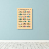 米国国立公園チェックリストヴィンテージ キャンバスプリント (インサイチュ (ウッドフロア))