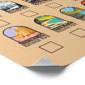 米国国立公園チェックリストヴィンテージ ポスター (角)