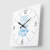 米国国章 スクエア壁時計 (傾斜)