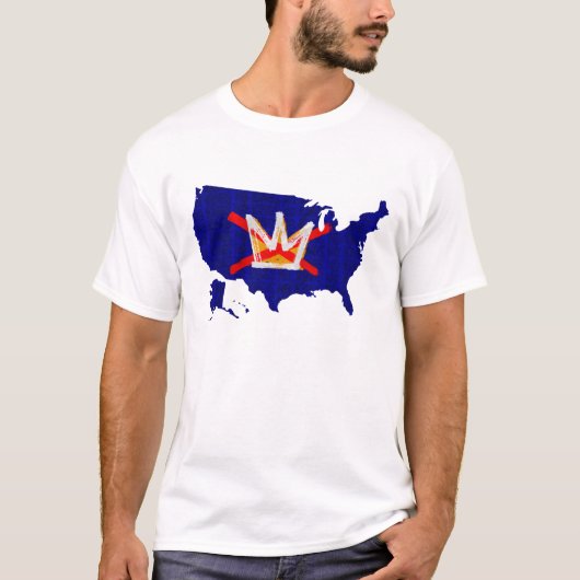 米国地図に王様はなし Tシャツ (正面)