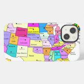 米国地図の対象 iPhoneケース (裏面横)