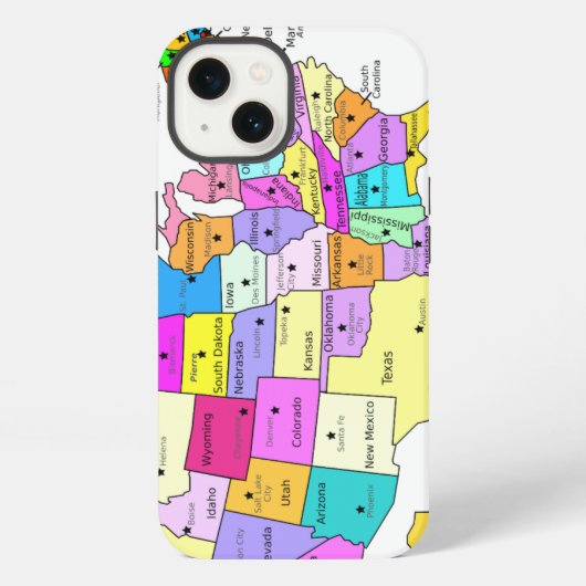 米国地図の対象 iPhoneケース (裏面)