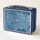 米国地図の青写真 メタルランチボックス (裏面)