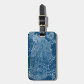 米国地図の青写真 ラゲッジタグ (正面縦)