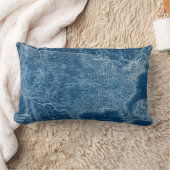 米国地図の青写真 ランバークッション (ブランケット)