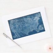 米国地図の青写真 長方形シール (封筒)