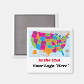 米国地図デザイン磁石 マグネット (正面/裏面)