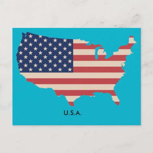 米国地図フラグはがき ポストカード (正面)