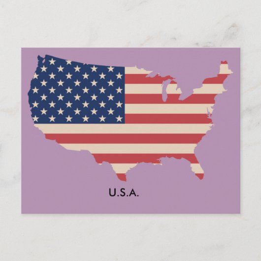 米国地図フラグはがき ポストカード (正面)