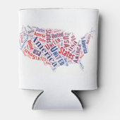 米国地図ワードアート 缶クーラー (正面)