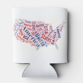 米国地図ワードアート 缶クーラー (裏面)