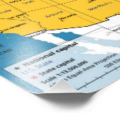 米国地図州名と大文字の米国地図 フォトプリント (角)