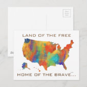 米国地図 – はがき (正面/裏面)