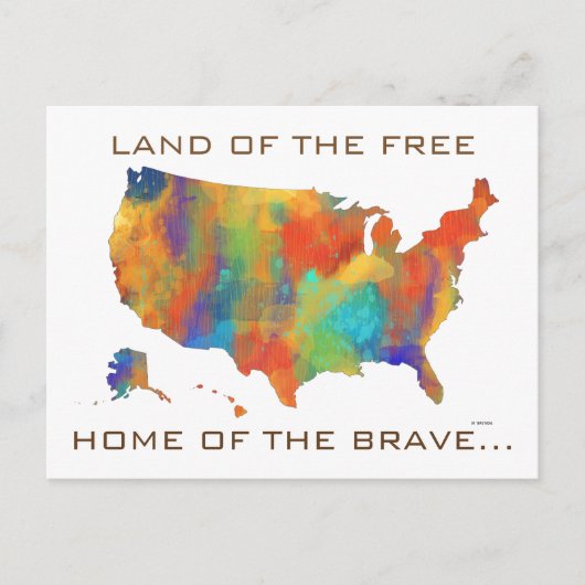 米国地図 – はがき (正面)