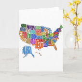 米国地図 カード (黄色い花)