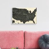 米国地図 キャンバスプリント (インサイチュ (リビング))