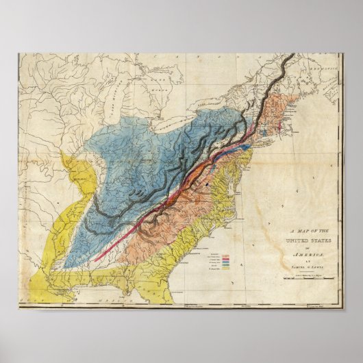 米国地図 ポスター (正面)