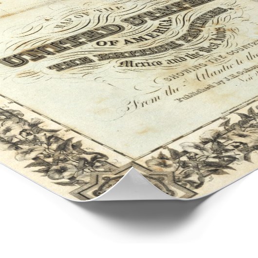 米国地図 ポスター (角)