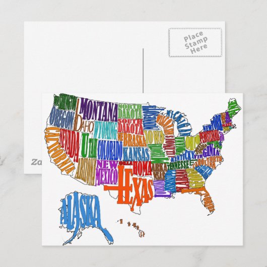 米国地図 ポストカード (正面/裏面)
